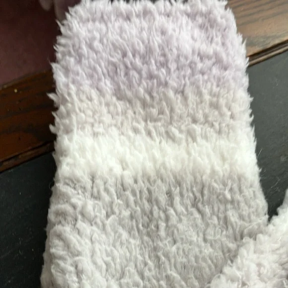 Lemon Lavender and White Fuzzy Socks - Picture 4 of 7